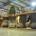 Elephant feet tables for sale at Circle M’s fall auction, October 2021