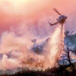 Helicopter Water-Drop on California Wildfire