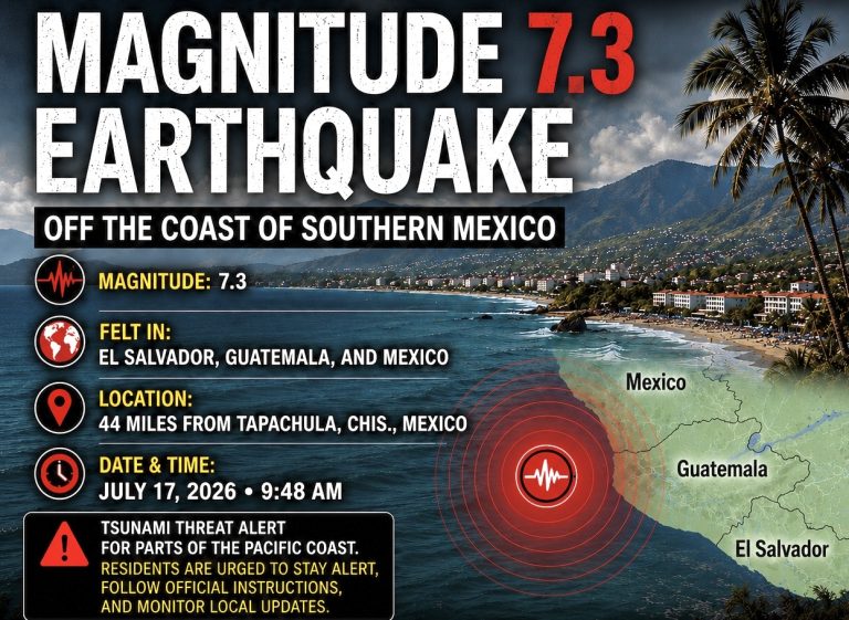 Powerful Magnitude 7.3 Earthquake Strikes Off Southern Mexico, Prompting Tsunami Threat Alert